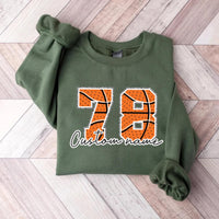 Personalized Basketball Number Sweatshirt, Custom Basketball Mom Tee, Basketball Fan Sweatshirt