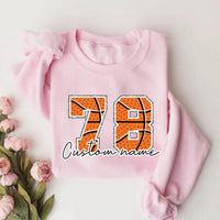 Personalized Basketball Number Sweatshirt, Custom Basketball Mom Tee, Basketball Fan Sweatshirt