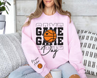 Game Day Basketball Sweatshirt, Custom Basketball Tee, Name on Sleeve Basketball, Game Day Sweatshirt, Front Sleeve