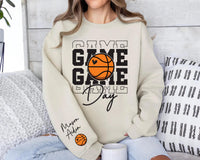 Game Day Basketball Sweatshirt, Custom Basketball Tee, Name on Sleeve Basketball, Game Day Sweatshirt, Front Sleeve