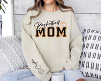 Personalized Basketball Mom Sweatshirt, Custom Sport Mom Tee, Basketball Lover Shirt, Custom Mom Sweatshirt, Front Sleeve