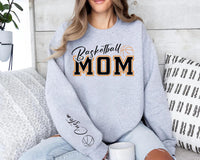 Personalized Basketball Mom Sweatshirt, Custom Sport Mom Tee, Basketball Lover Shirt, Custom Mom Sweatshirt, Front Sleeve
