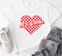 Custom Name Valentine's Day Teacher Shirt, Personalized Teacher Valentine Tee, Teacher Team Valentine Shirt