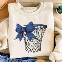 Coquette Basketball Sweatshirt, Basketball Mom Tee, Basketball Coquette Bow Sweatshirt