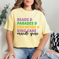 Mardi Gras Beads Shirt, Parades Crawfish King Cake Tee, Funny Mardi Gras Costume Top