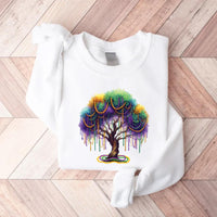 Mardi Gras Bead Tree Sweatshirt, New Orleans Carnival Tee, Mardi Gras Parade Sweatshirt