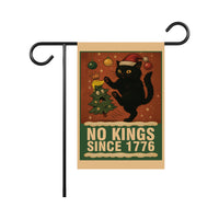 No Kings Protest Garden Flag, Double Sided, Christmas Black Cat Anti MAGA Protect Democracy, Anti-Trump Flag, Resist Fascism Flag