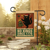 No Kings Protest Garden Flag, Double Sided, Christmas Black Cat Anti MAGA Protect Democracy, Anti-Trump Flag, Resist Fascism Flag