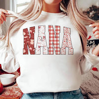 Custom Mama Gigi Mimi Nana Valentine Letters Sweatshirt, Valentine Mama Tee, Preppy Valentine Heart Sweatshirt