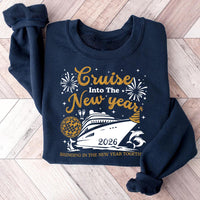 Cruise Into New Year Sweatshirt, Bringing New Year Together Tee, New Year 2026 Family Sweatshirt