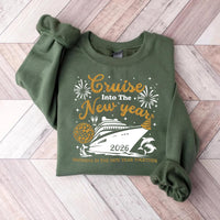 Cruise Into New Year Sweatshirt, Bringing New Year Together Tee, New Year 2026 Family Sweatshirt