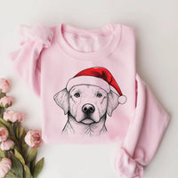 Custom Santa Paws Christmas Dog Sweatshirt, 50 Dog Breeds in Santa Hat Sweatshirt