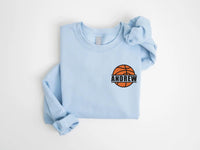 Customized Basketball Embroidered Sweatshirt, Game Day Basketball Hoodie, Embroidered Basketball Shirt, Basketball Season Long Sleeve Shirt