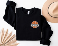 Customized Basketball Embroidered Sweatshirt, Game Day Basketball Hoodie, Embroidered Basketball Shirt, Basketball Season Long Sleeve Shirt