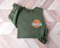 Customized Basketball Embroidered Sweatshirt, Game Day Basketball Hoodie, Embroidered Basketball Shirt, Basketball Season Long Sleeve Shirt