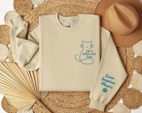 Cat Mom Embroidered Sweatshirt, Funny Cat Lover Hoodie, Cat Mom Shirt, Cute Cat Long Sleeve Shirt, Funny Cat Lover Gift for Women