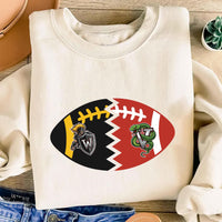 Custom House Divided Sweatshirt, Personalized Two Sports Team Shirt, Football, Baseball, Hockey, Basketball Sweatshirt