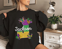 Mardi Gras Custom Name Sweatshirt, Mardi Gras Carnival 2026 Tee, Fat Tuesday Parade Sweatshirt