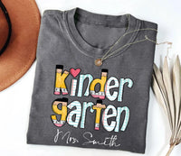 Custom Kindergarten Teacher Shirt, Personalized Teaching Tee, Kindergarten Teacher Top, Custom Teaching Shirt