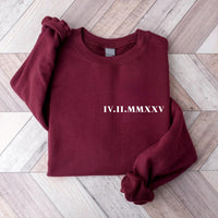 Personalized Roman Numeral Sweatshirt, Custom Roman Date Tee, Anniversary Year Sweatshirt
