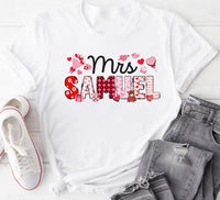 Custom Teacher Valentine Shirt, Valentine's Day Shirt for Women, Teacher Name Valentine Tee