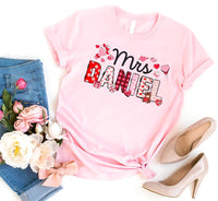 Custom Teacher Valentine Shirt, Valentine's Day Shirt for Women, Teacher Name Valentine Tee