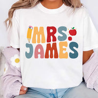 Personalized Teacher Shirt, Custom Teacher Name Crewneck, First Day of School Teacher Shirt