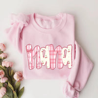 Custom Mama Gigi Mimi Nana Valentine Letters Sweatshirt, Valentine Mama Tee, Preppy Valentine Heart Sweatshirt