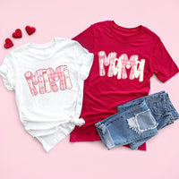Custom Mama Gigi Mimi Nana Valentine Letters Shirt, Valentine Mama Tee, Preppy Valentine Heart Shirt