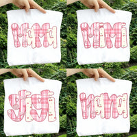 Custom Mama Gigi Mimi Nana Valentine Letters Shirt, Valentine Mama Tee, Preppy Valentine Heart Shirt