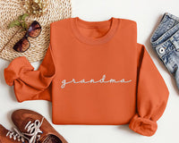 Embroidered Grandma Sweatshirt, Custom Grandma Est Hoodie, Nana Shirt, Gigi Long Sleeve Shirt, Pregnancy Announcement & Mother’s Day Gift