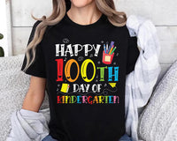 100 Days of Kindergarten Shirt, Happy 100th Day of School Teacher Tee