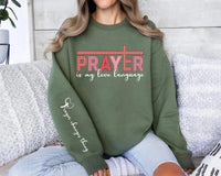 Prayer Is My Love Language Sweatshirt, Christian Valentines Tee, Retro Checkered Valentine Jesus Sweatshirt