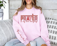 Prayer Is My Love Language Sweatshirt, Christian Valentines Tee, Retro Checkered Valentine Jesus Sweatshirt