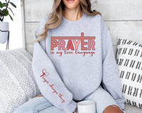 Prayer Is My Love Language Sweatshirt, Christian Valentines Tee, Retro Checkered Valentine Jesus Sweatshirt