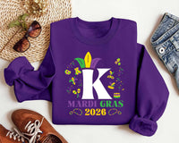 Personalized Monogrammed Family Sweatshirt, Custom Mardi Gras Name Tee, Mardi Gras Family Sweatshirt