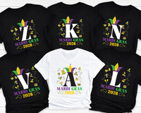 Personalized Monogrammed Family Shirt, Custom Mardi Gras Name Tee, Mardi Gras Family Shirt
