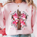 Coquette Valentine Jesus Sweatshirt, Valentine Bow Bible Verse Tee, Love Jesus Sweatshirt