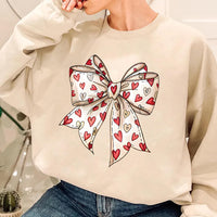 Coquette Bow Heart Sweatshirt, Valentine Bow Tee, Cute Heart Love Top, Girly Coquette Valentine Gift