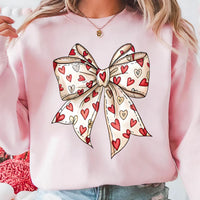 Coquette Bow Heart Sweatshirt, Valentine Bow Tee, Cute Heart Love Top, Girly Coquette Valentine Gift