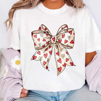 Coquette Bow Heart Shirt, Valentine Bow Tee, Cute Heart Love Top, Girly Coquette Valentine Gift