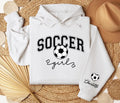 Custom Soccer Girl Hoodie, Soccer Girl Tee, Game Day Shirt, Girls Soccer Hoodie, Front Sleeve