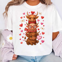 Highland Cow Valentine Shirt, Valentine's Day Highland Cow Tee, Western Valentine Shirt