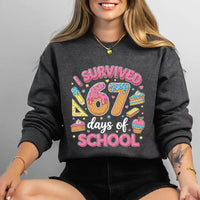 I Survived 67 Days of School Sweatshirt, Funny 67 Days Shirt, Cute School Days Sweatshirt