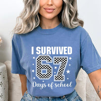 I Survived 67 Days of School Shirt, Funny 67 Days Shirt, Cute School Days Tee