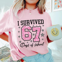 I Survived 67 Days of School Shirt, Funny 67 Days Shirt, Cute School Days Tee, End of School Year Shirt