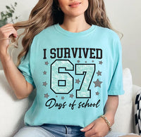 I Survived 67 Days of School Shirt, Funny 67 Days Shirt, Cute School Days Tee, End of School Year Shirt