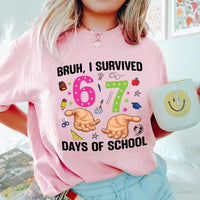 Bruh I Survived 67 Days of School Shirt, Funny 67 Days Shirt, Back to School Tee