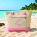 Custom Tote Bag with Zipper, Gigi Things Personalized Tote, Custom Canvas Bag, Gigi Gift, Grandma Travel Tote, Beach Bachelorette Lake Trip