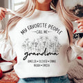 Custom Grandma Sweatshirt, Kids' Names Grandma Shirt, Wildflowers Grandma Sweatshirt